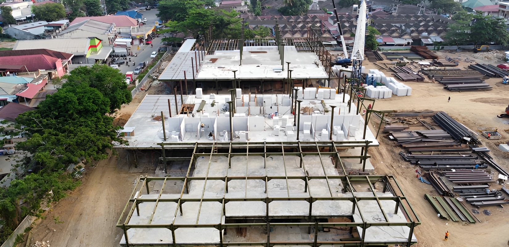 Foto: Pembangunan tahap dua Pasar Tangga Arung di Kecamatan Tenggarong, Kabupaten Kutai Kartanegara (Kukar) akan dilanjutkan kembali pada April 2024.