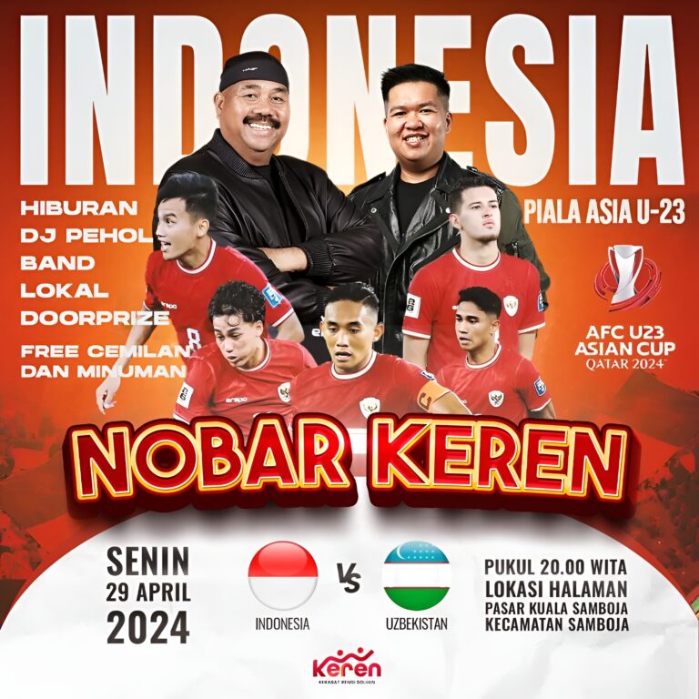 Nobar Keren Semifinal Timnas Indonesia vs Uzbekistan di Kukar.